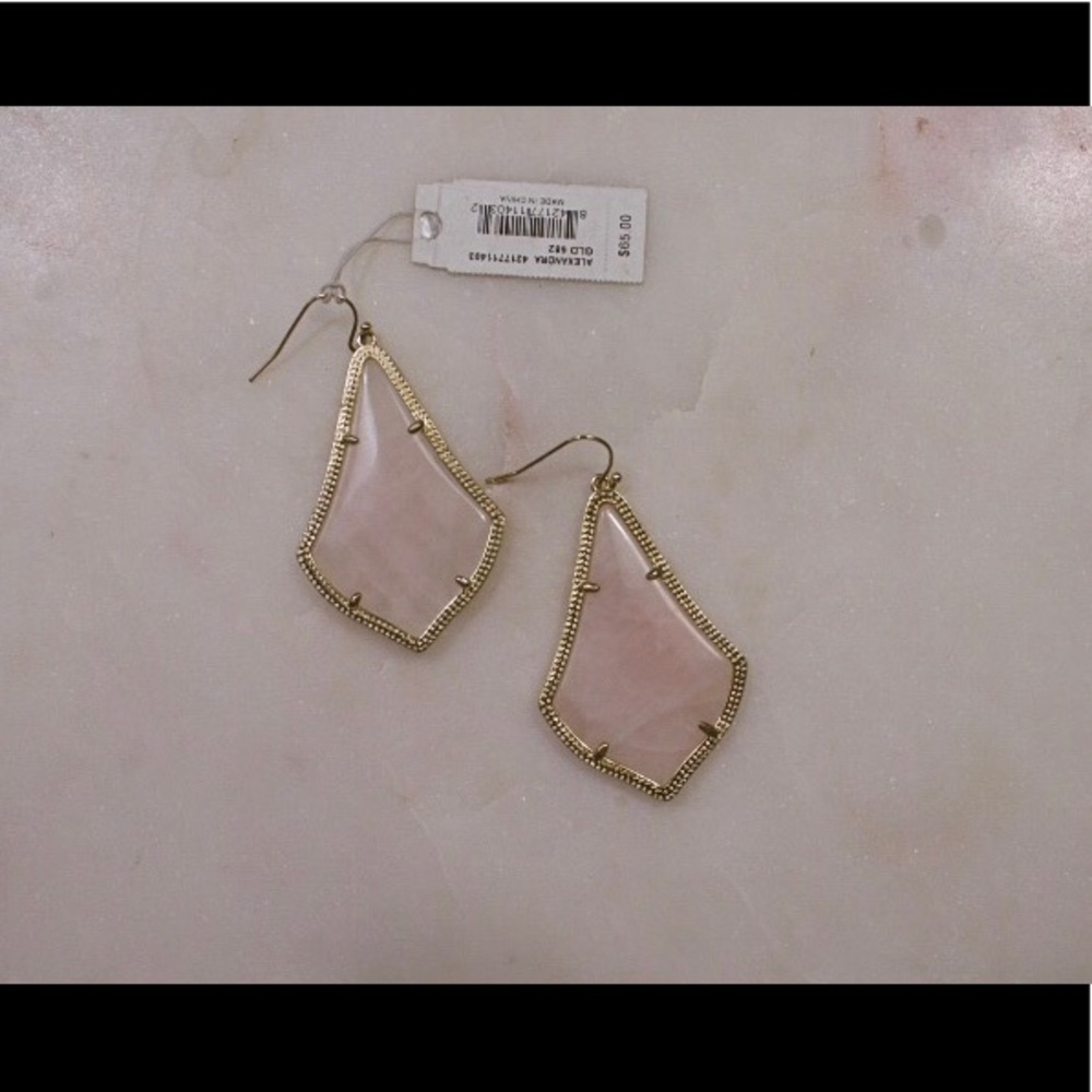 Kendra Scott Rose Quartz Alexandra Earrings